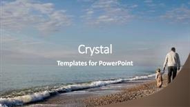  Presentation with father - Cool new PPT theme with father and son going away backdrop and a gray colored foreground