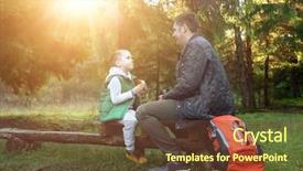  Presentation with father and son - Slides featuring father and son hikers travel background and a tawny brown colored foreground