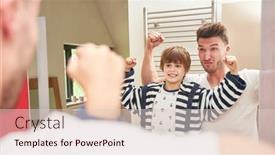  Presentation with strength - Cool new theme with father-and-son-in-front backdrop and a lemonade colored foreground