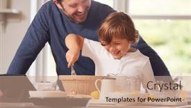  Presentation with father - Colorful theme enhanced with father-and-son-in-pyjamas backdrop and a coral colored foreground