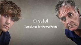  Presentation with father - Presentation consisting of father-and-son-peeking-around background and a gray colored foreground