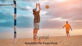  Presentation with dynamic - PPT layouts consisting of father-and-son-playing-football background and a coral colored foreground