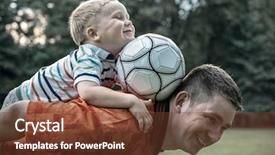  Presentation with father - Beautiful theme featuring father and son playing football backdrop and a tawny brown colored foreground