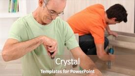  Presentation with father son and looking - PPT layouts with father and son putting together background and a coral colored foreground