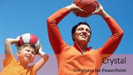  Presentation with father - Slide deck having america - magnificent sunset in la jolla background and a light blue colored foreground.