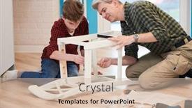  Presentation with kitchen - Beautiful theme featuring father-and-son-work-together backdrop and a soft green colored foreground