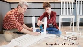  Presentation with father - Audience pleasing slide deck consisting of father-and-son-work-together backdrop and a lemonade colored foreground