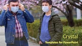  Presentation with allergies - Amazing slide deck having father-and-son backdrop and a tawny brown colored foreground