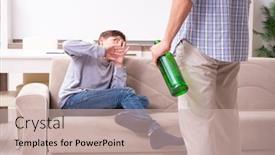  Presentation with father - Audience pleasing slide set consisting of father-beating-and-punishing backdrop and a mint green colored foreground