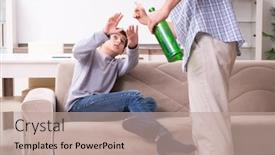  Presentation with father - Presentation theme consisting of father-beating-and-punishing background and a coral colored foreground