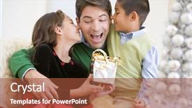  Presentation with christmas at the movies - Cool new presentation theme with father being given a christmas backdrop and a red colored foreground