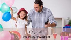  Presentation with father birthday - Beautiful presentation theme featuring father-celebrating-birthday backdrop and a coral colored foreground