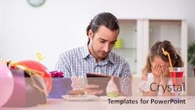  Presentation with father birthday - Colorful presentation enhanced with father-celebrating-birthday backdrop and a coral colored foreground