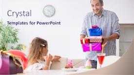  Presentation with father birthday - Cool new presentation theme with father-celebrating-birthday backdrop and a sky blue colored foreground