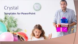  Presentation with father birthday - PPT theme enhanced with father-celebrating-birthday background and a sky blue colored foreground