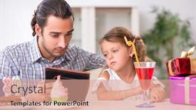  Presentation with father birthday - Beautiful theme featuring father-celebrating-birthday backdrop and a coral colored foreground