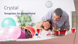  Presentation with father birthday - Presentation theme enhanced with father-celebrating-birthday background and a sky blue colored foreground