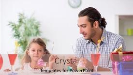  Presentation with father birthday - Slide set consisting of father-celebrating-birthday background and a coral colored foreground