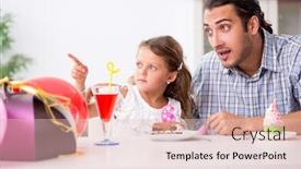  Presentation with father birthday - PPT theme consisting of father-celebrating-birthday background and a lemonade colored foreground