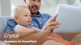  Presentation with baptism baby boy - Beautiful slide deck featuring father child - daddy and baby boy playing backdrop and a coral colored foreground