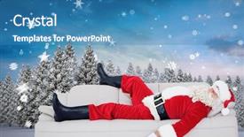  Presentation with sleeping - Theme having father christmas - santa claus sleeping background and a teal colored foreground