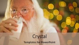  Presentation with drinking glass - Cool new presentation with father christmas drinking glass of milk at home in the living room backdrop and a coral colored foreground