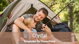  Presentation with fishing - Slides consisting of father fishing with his son background and a coral colored foreground