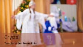  Presentation with blurr - Beautiful slide set featuring curtain animation - father frost and snow maiden backdrop and a red colored foreground