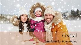  Presentation with family fashion - Beautiful slides featuring father girl - parenthood fashion season and people backdrop and a coral colored foreground