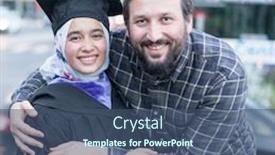  Presentation with greetings - Slide set enhanced with father-greetings-daughter-after-graduation background and a ocean colored foreground