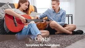  Presentation with musical instrument - Slide set enhanced with father-guy-man-teaching-girl background and a  colored foreground