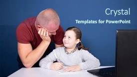  Presentation with normal - Presentation design enhanced with father-helping-her-daughter background and a ocean colored foreground