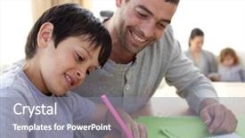  Presentation with social isolation - Amazing PPT layouts having father helping his son doing backdrop and a gray colored foreground