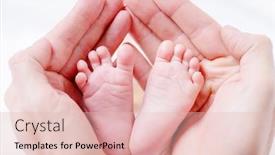  Presentation with pediatrics - Presentation design consisting of father-holds-newborn-baby-s background and a lemonade colored foreground