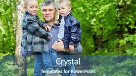  Presentation with pathway - Colorful PPT layouts enhanced with father holds two sons backdrop and a ocean colored foreground