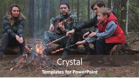  Presentation with campfire - Cool new presentation design with father-is-playing-guitar backdrop and a dark gray colored foreground