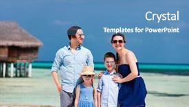  Presentation with beautiful skin and beach - Amazing slide set having father kid - happy beautiful family backdrop and a  colored foreground