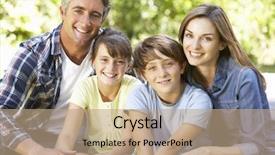  Presentation with garden - Theme having father kid - portrait of happy family sitting background and a coral colored foreground