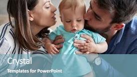  Presentation with family and home love concept - PPT layouts enhanced with father kissing their cute baby background and a light blue colored foreground