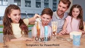  Presentation with ice cream - Amazing slides having father making ice cream sundaes backdrop and a coral colored foreground