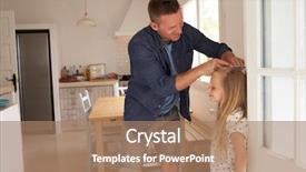  Presentation with height - Theme enhanced with father measuring daughter's height background and a coral colored foreground