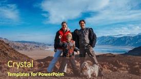  Presentation with winter family - Presentation enhanced with father-mother-son-and-dog background and a tawny brown colored foreground