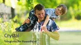  Presentation with grass - Presentation enhanced with father playing in the grass background and a yellow colored foreground