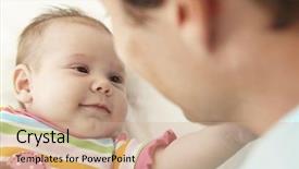  Presentation with daughter - Theme having father playing with baby daughter background and a coral colored foreground