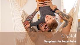  Presentation with father - Presentation design featuring father-playing background and a coral colored foreground