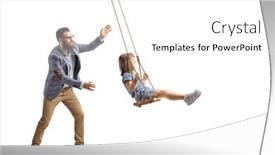  Presentation with swing - Slide deck enhanced with father-pushing-a-little-girl background and a white colored foreground