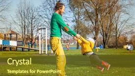  Presentation with infant - PPT layouts consisting of father rotate infant son background and a tawny brown colored foreground