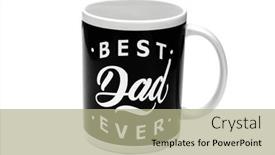  Presentation with coffee cup - Presentation theme with father-s-day-best-dad background and a mint green colored foreground