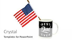  Presentation with coffee cup - PPT theme with father-s-day-best-dad background and a white colored foreground