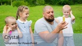  Presentation with sermon family - Slide set having father shoots of the firecracker background and a light blue colored foreground